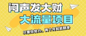 闷声发大财,大流量项目,月收益过3万,只要你努力,两个月就能翻身-源创网
