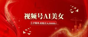 视频号AI美女,上手简单,轻松月入30000+-源创网