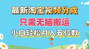 最新淘宝视频分成,只需无脑搬运,小白也能轻松月入五位数,可矩阵批量...-源创网