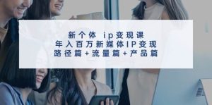 新个体 ip变现课，年入百万新媒体IP变现，路径篇+流量篇+产品篇-源创网