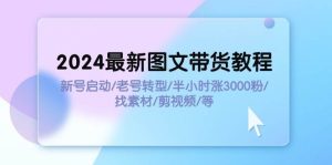 2024最新图文带货教程：新号启动/老号转型/半小时涨3000粉/找素材/剪辑-源创网